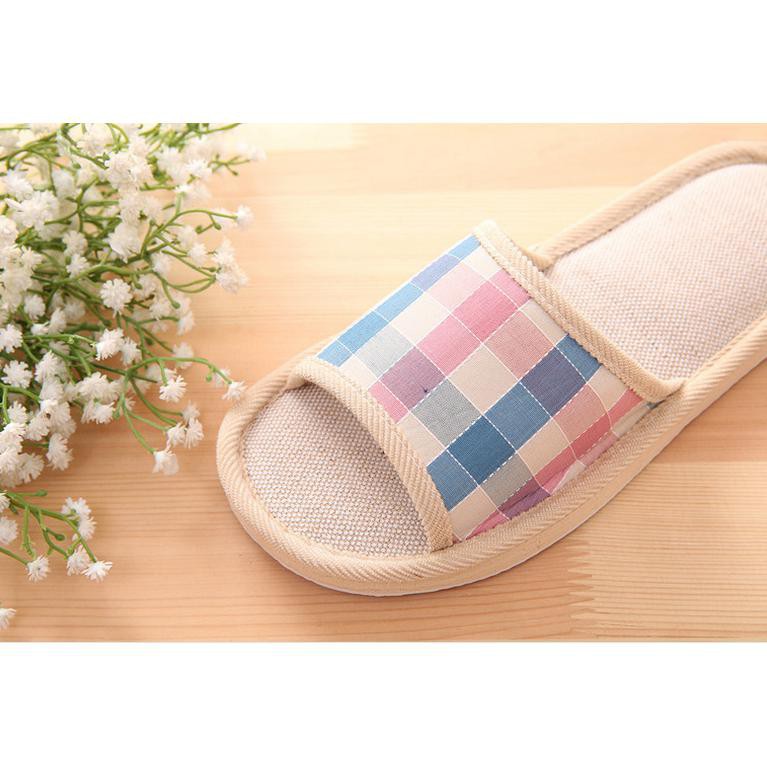 Grab Medan Sandal Selop Linen Indoor Size 37-38 Suihyung  YT3622 Pink Blue