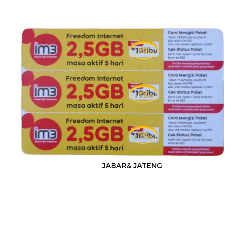 Voucher Indosat 2,5GB