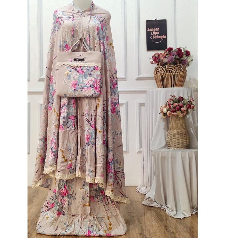 Harga TERMURAAH.. MUKENA DEWASA MOTIF BUNGA SAKURA MURAH SUPER LEMBUT & ADEM/MUKENA RAYON PREMIUM