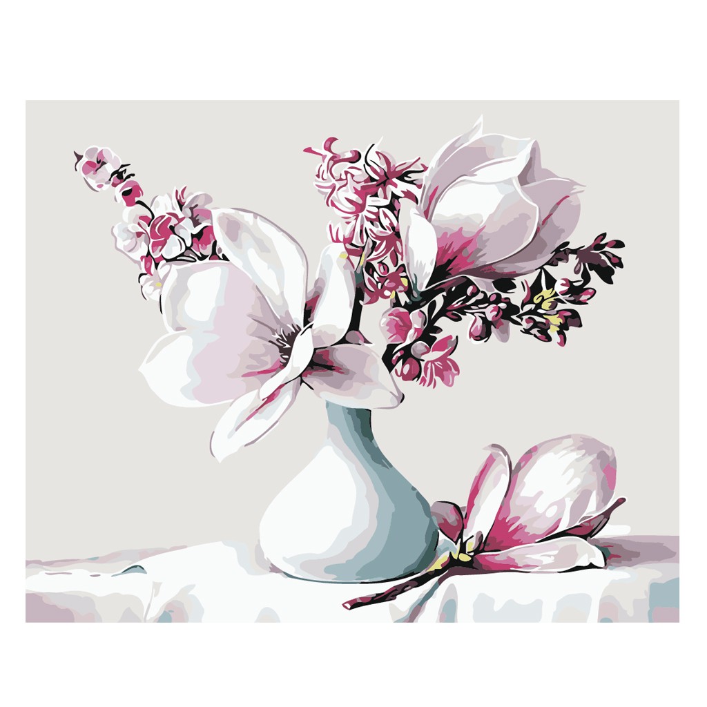 Diy Lukisan Cat Minyak Dengan Bahan Kanvas Dan Gambar Vas Bunga