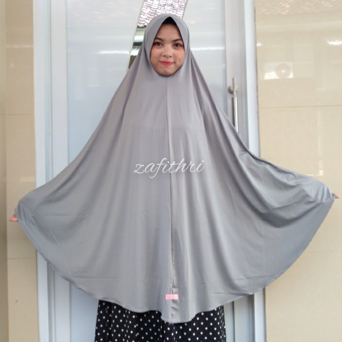 Jilbab Bergo Super Jumbo Jersey Ori Zafithri-silver Ped