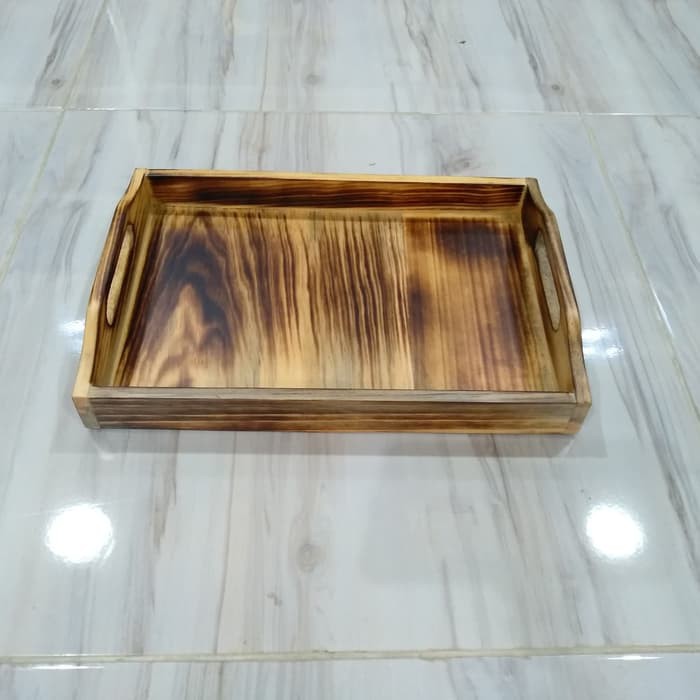 Baki Kayu / Nampan Kayu / Tray Kayu Pinus 32 x 22 Bakaran