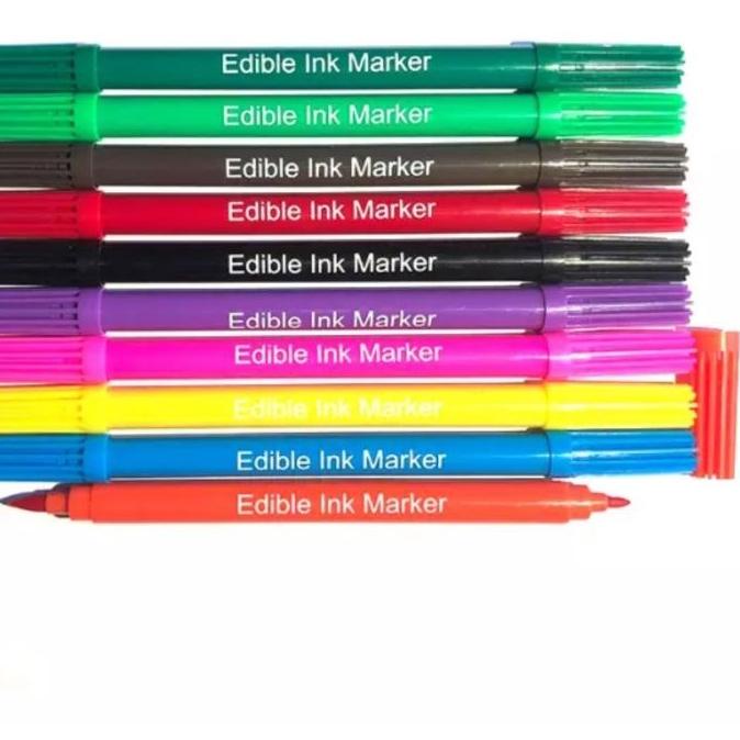 

⭐[✨ ⚡ale]Edible pen spidol 2 sisi tebal tipis untuk hias topper cake cookies tinta aman dimakan