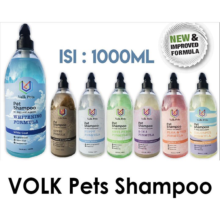 VOLK Pets Shampoo for Dogs &amp; Puppies 1000ML/1Liter Murah Hemat DOG