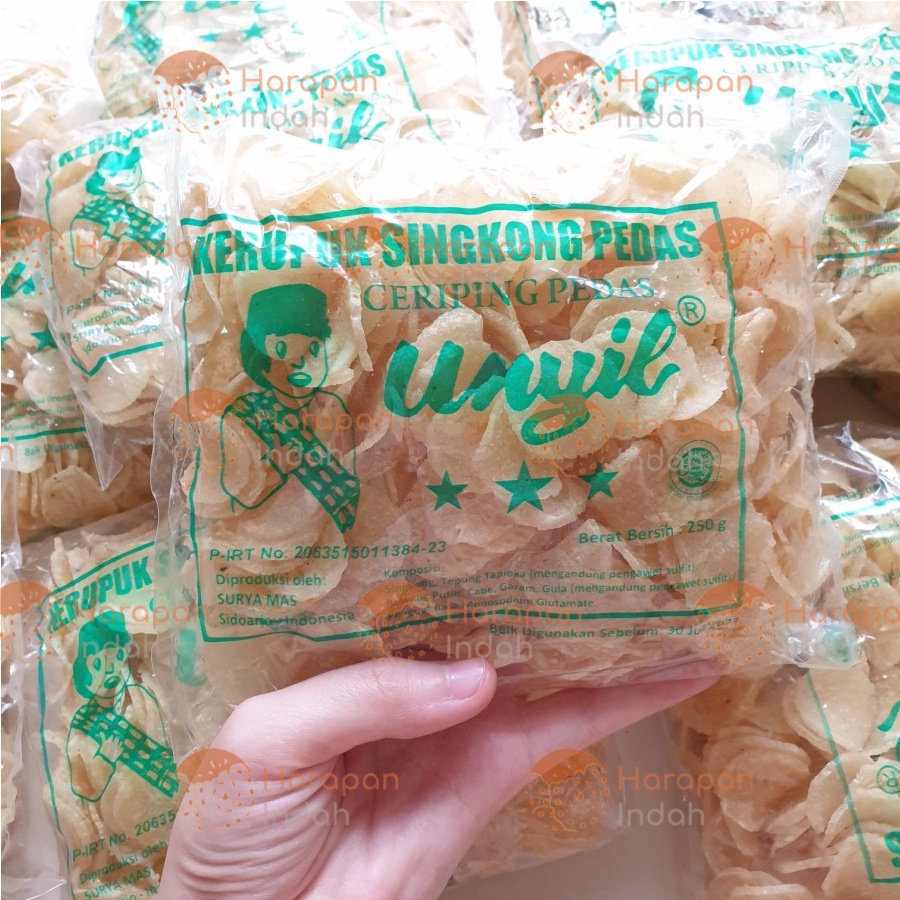 

Kerupuk singkong pedas Si Unyil 250gr / Kerupuk Keripik Ceriping Singkong Pedas Unyil / Krupuk Unyil