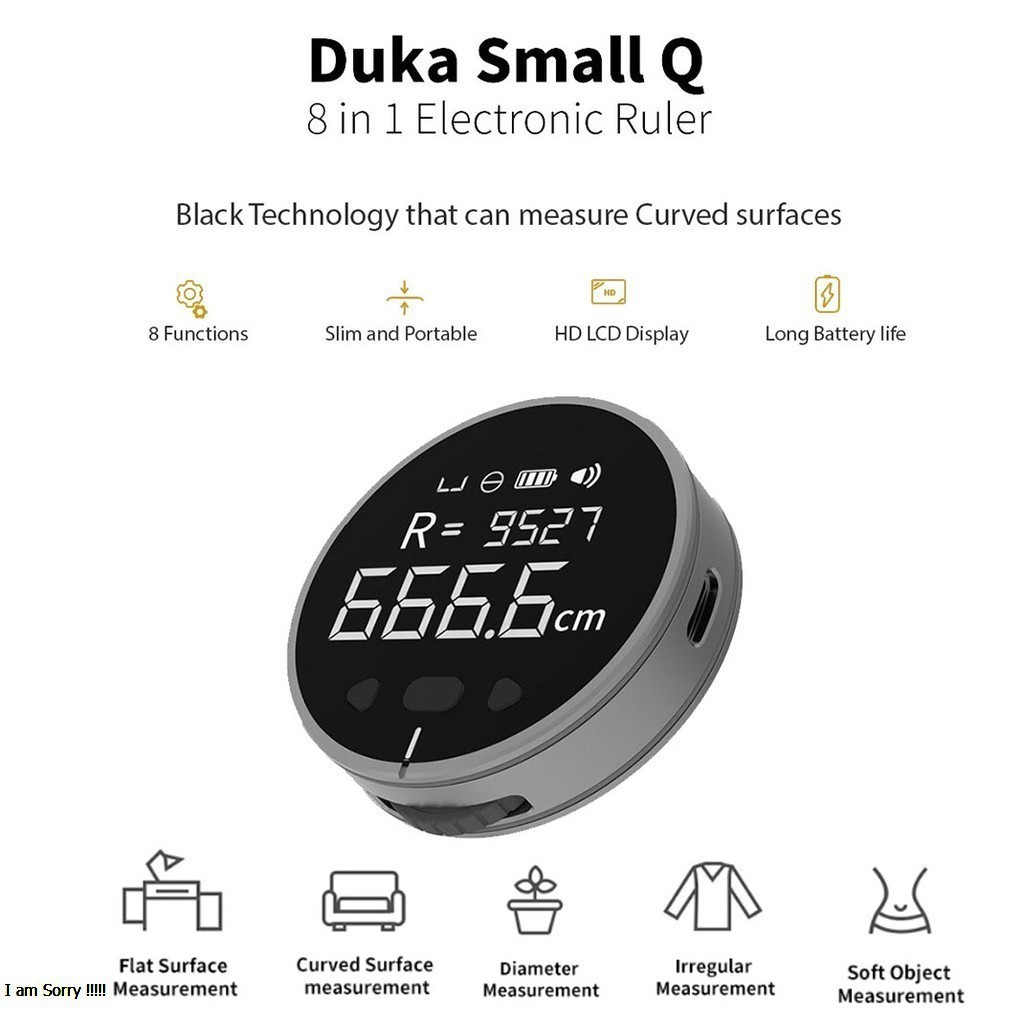 Duka Q Small 8in1 Electronic Ruler - Display Meteran Digital