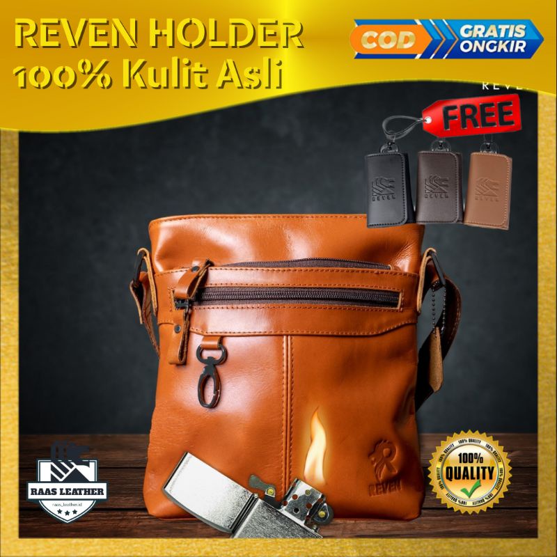 tas Selempang Pria Kulit Tas Kerja Traveling Sling Bag Pria Cowok Kulit Sapi Asli Branded