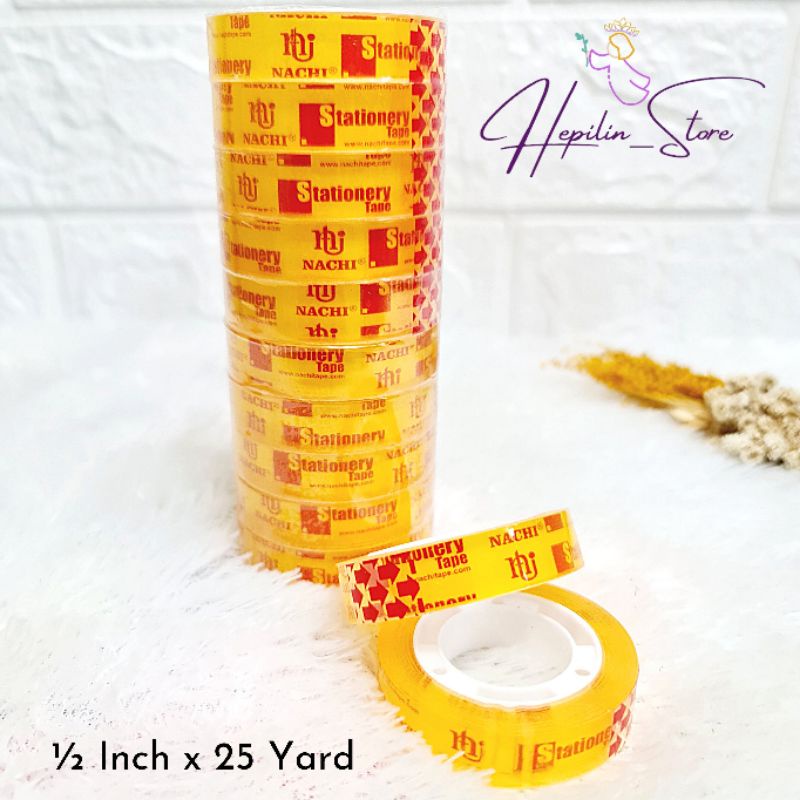 

Isolasi Kecil Nachi Ecer 1/2 Inch x 25 Yard / Selotip Nachi / ORIGINAL 100% Nachi / Solasi Nachi