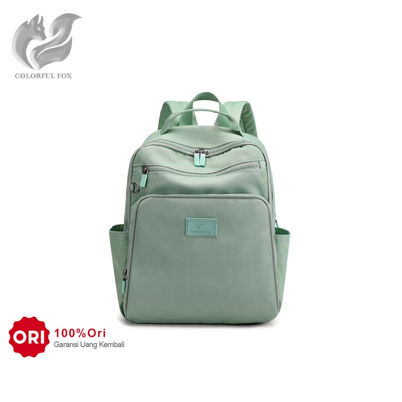 COLORFUL FOX 0423 Tas Ransel Wanita Backpack Wanita Remaja Tas Anti Air WATCHKITE BAEOS-Pistachio Green