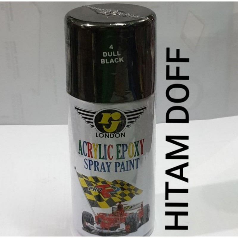 Pilox RJ London Diton Hitam Doff Dull Black 4 Acrylic Epoxy Spray Paint 300cc Original Pillox