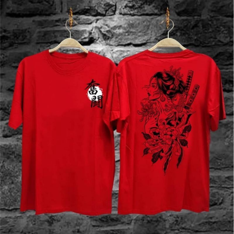 baju kaos/ kaos pria/ T-shirt pria/ samurai geisha