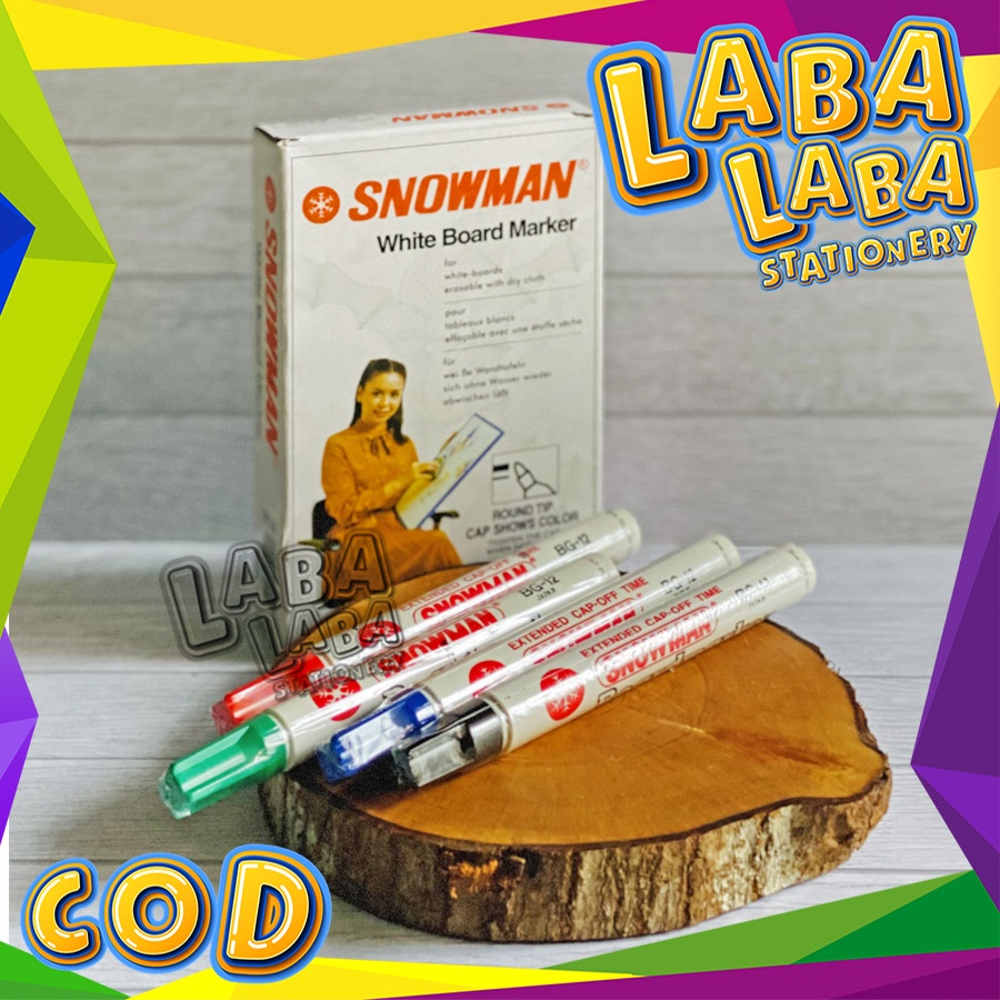 

LabalabaStationery Spidol Whiteboard SNOWMAN BG12 Bisa Dihapus (Ecer)