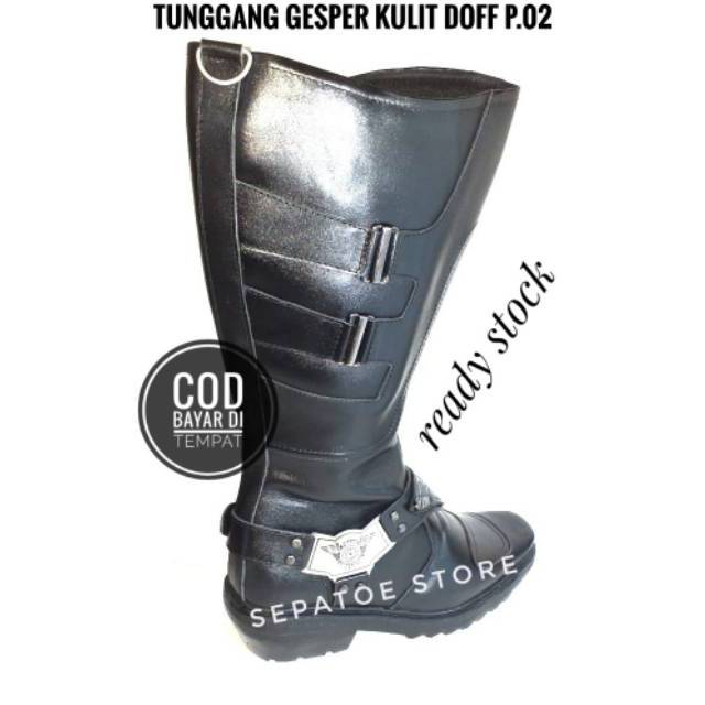 SEPATU TUNGGANG KULIT GESPER P. 02 DOFF | SEPATU TUNGGANG LANTAS | POLANTAS | DISHUB | KULIT