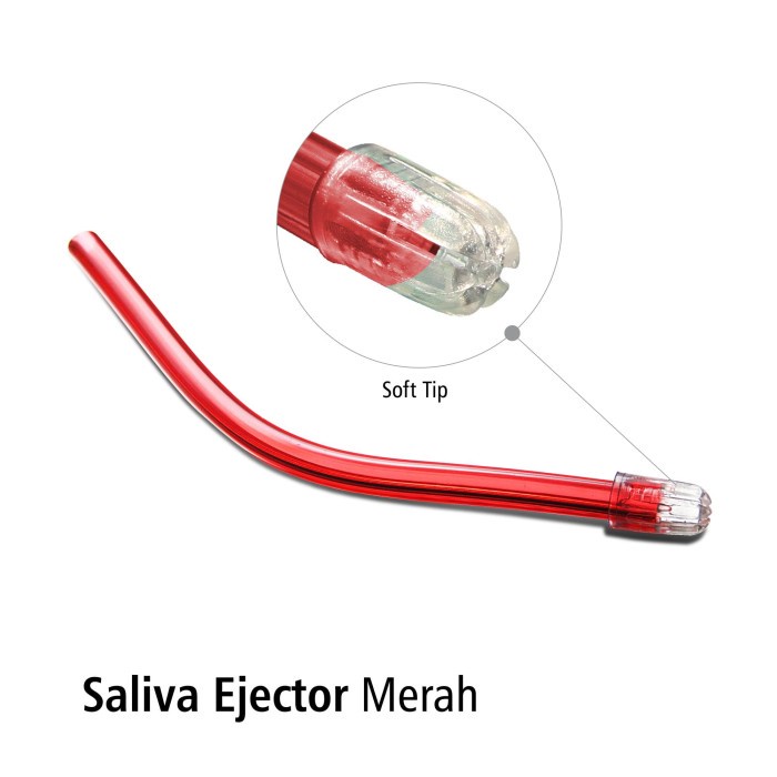 Saliva Ejector Merah pak isi 1000pcs OneMed