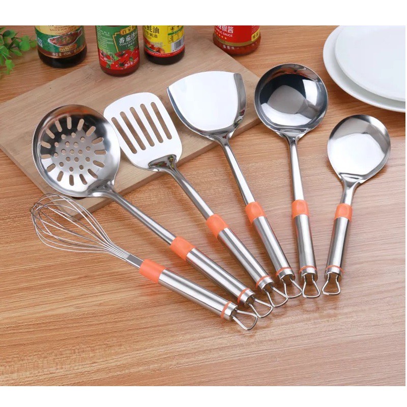 [BISA COD] 7in1 SET PERALATAN Masak (KITCHEN TOOLS SET) / Spatula Set Stainless