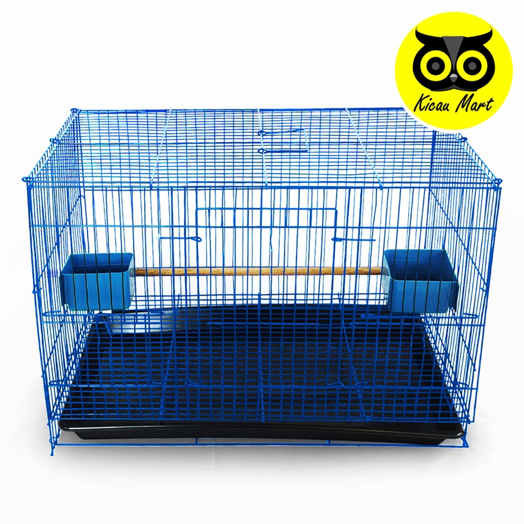 KANDANG KUCING KANDANG KELINCI KANDANG HAMSTER KANDANG SUGAR GLIDER SANGKAR RUMAH KANDANG HEWAN BESI LIPAT SIZE MEDIUM SEMPATI 45UMSM-BIRU