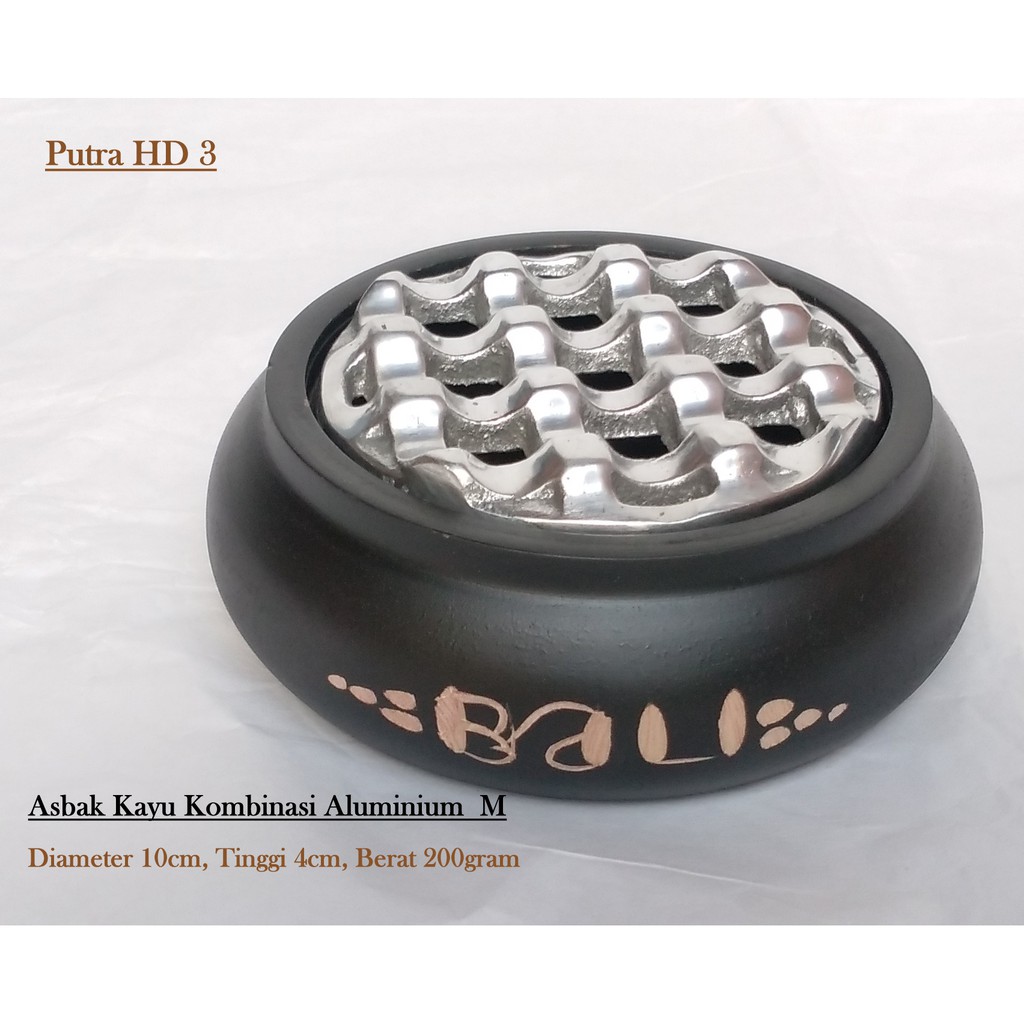  Asbak  Kayu  Aluminium bulat  M ashtray combination wood 