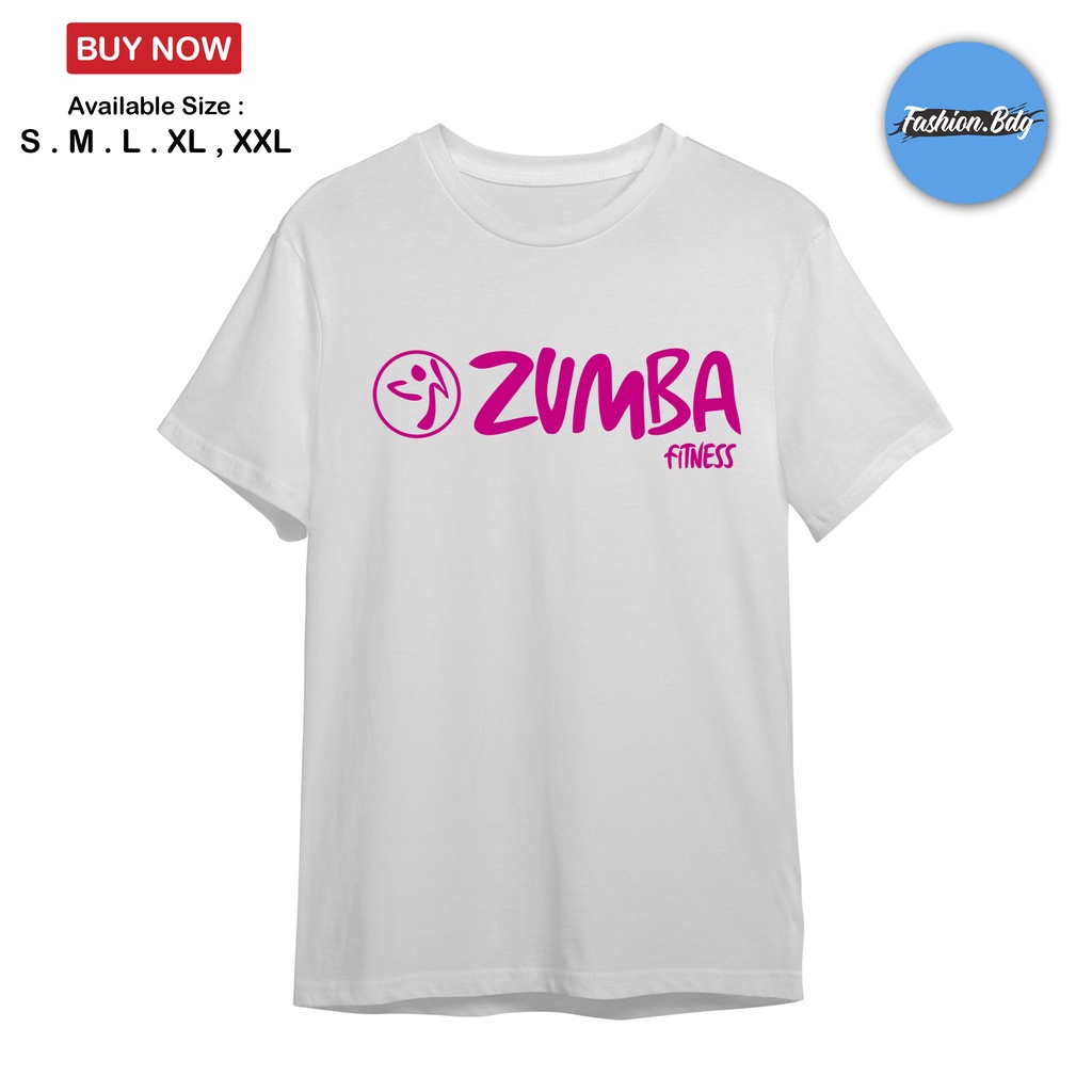 Kaos Baju Wanita Logo Zumba Fitness Ping Fanta Pelangi Katun Combed 30s Kaos Lengan Pendek Wanita