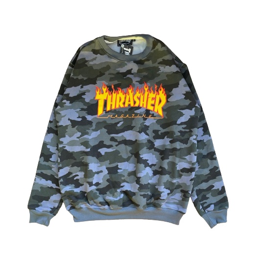 Jaket Sweater Crewneck THRSHR CAMO – Edition Fashion Trendy Casual Pria Good Brand Quality Stylish