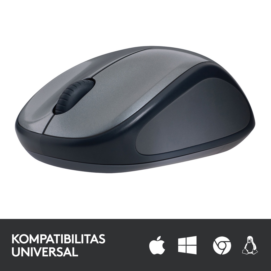Logitech M235 Mouse Wireless Grip Karet Nyaman