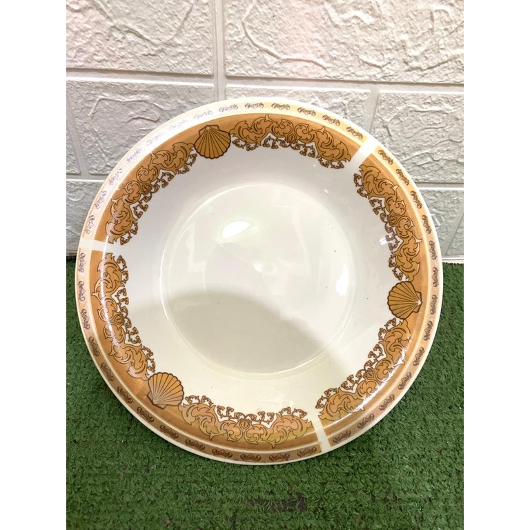 Piring makan porcelain motif kerang 9.25 inch dinasty