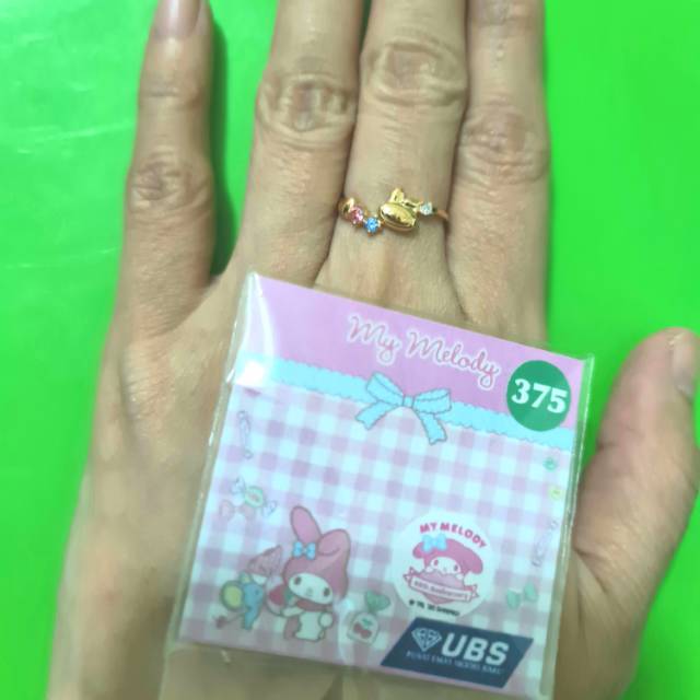 Cincin my melody batu 3 warna kadar 375