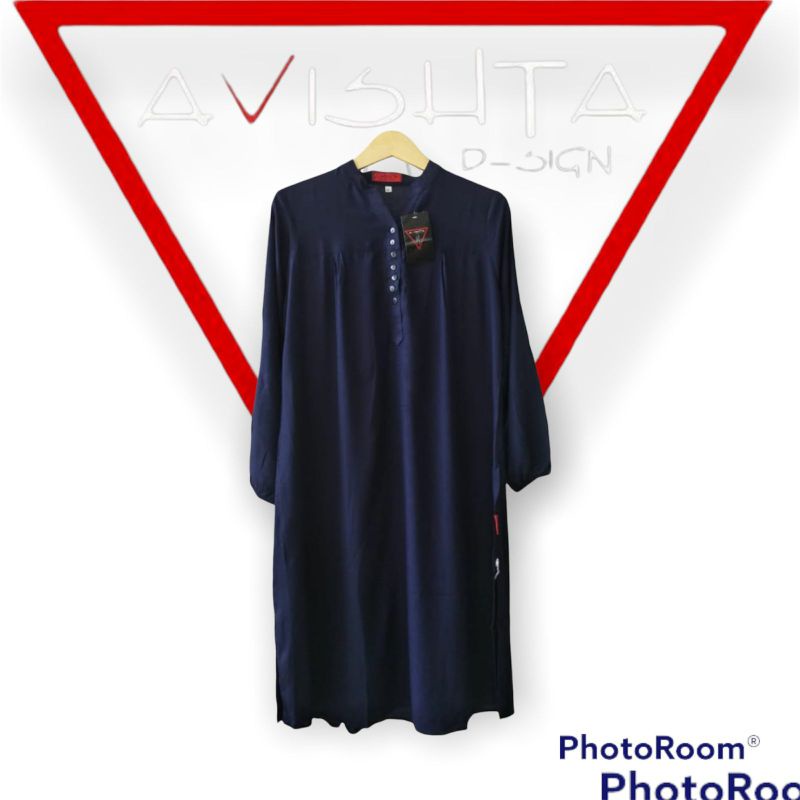 Tunik polos rayon navy biru dongker Tunik katun rayon Tunik polos jumbo lasenta by avishta d-sign na