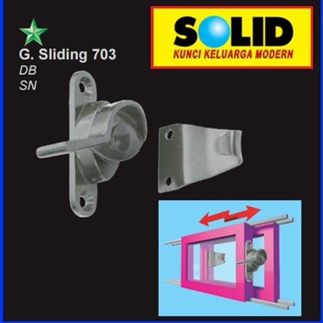 SOLID - SELOT/GRENDEL JENDELA SLIDING ALUMUNIUM SOLID 703