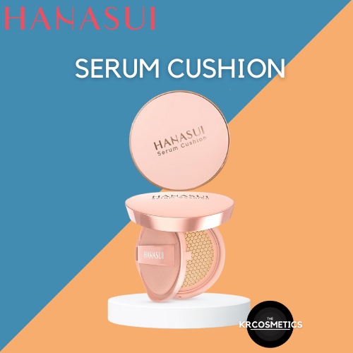 HANASUI Serum Cushion Foundation Flawless Natural Dewy Finish Perfect Coverage 15gr