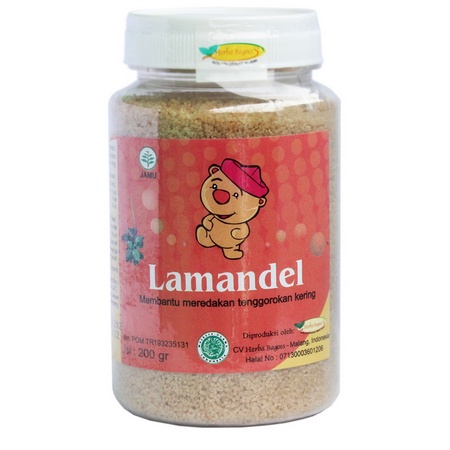 Lamandel Bubuk Obat Herbal Atasi Amandel BOTOL | KEMASAN BARU
