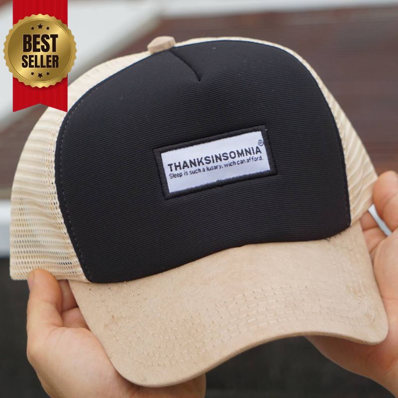 Topi Jaring Trucker Hat THANKSINSOMNIA Cap Cream Series