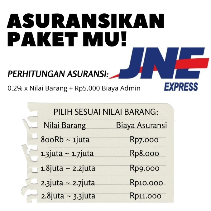 

WAJIB ASURANSI PENGIRIMAN JNE JTR