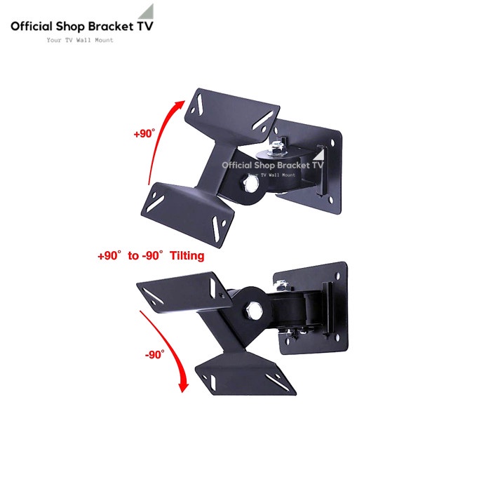 Bracket TV/Monitor 14 17 22 24 inch, Fleksibel Braket Lengan/Swivel