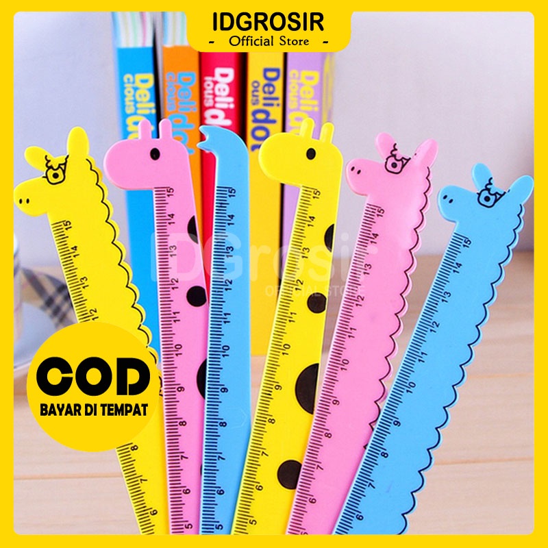

IDgrosir Penggaris Pengaris Ruler Plastik 15cm Motif Jerapah IDG-ST0013