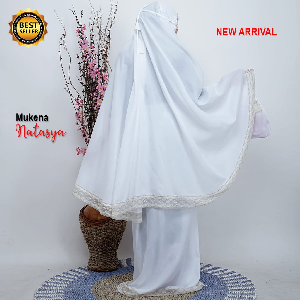 Mukena harian wanita putih/bahan katun harga grosir/best seller/Bisa COD