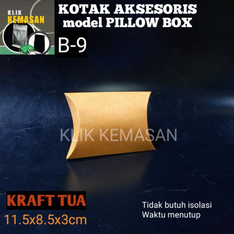 

ISI 36 KOTAK AKSESORIS B9 KRAFT TUA TEMPAT SOUVENIR PILLOW BOX BUNGKUS KADO