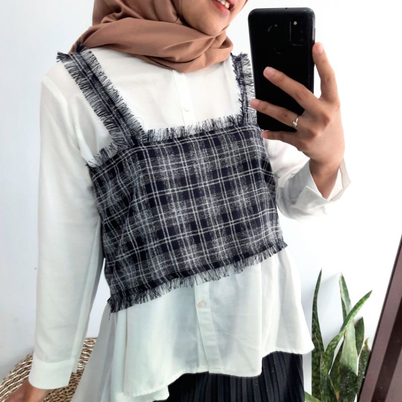 Tanktop Crop - Crop Top Korea Layer hijab oversized