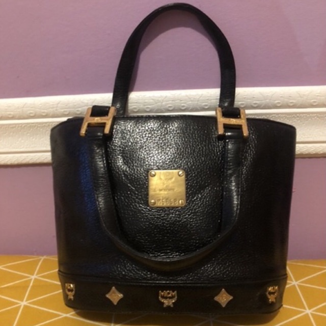 MCM Munchen handbag leather tas kulit asli authentic original preloved second