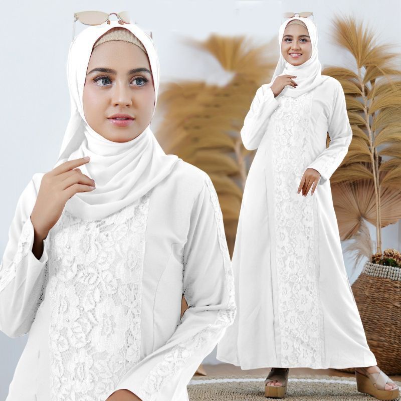 BAJU GAMIS BRUKAT BROKAT DRESS MURAH CANTIK MOTIF TIMBUL WANITA PEREMPUAN MUSLIM KONDANGAN PESTA SER
