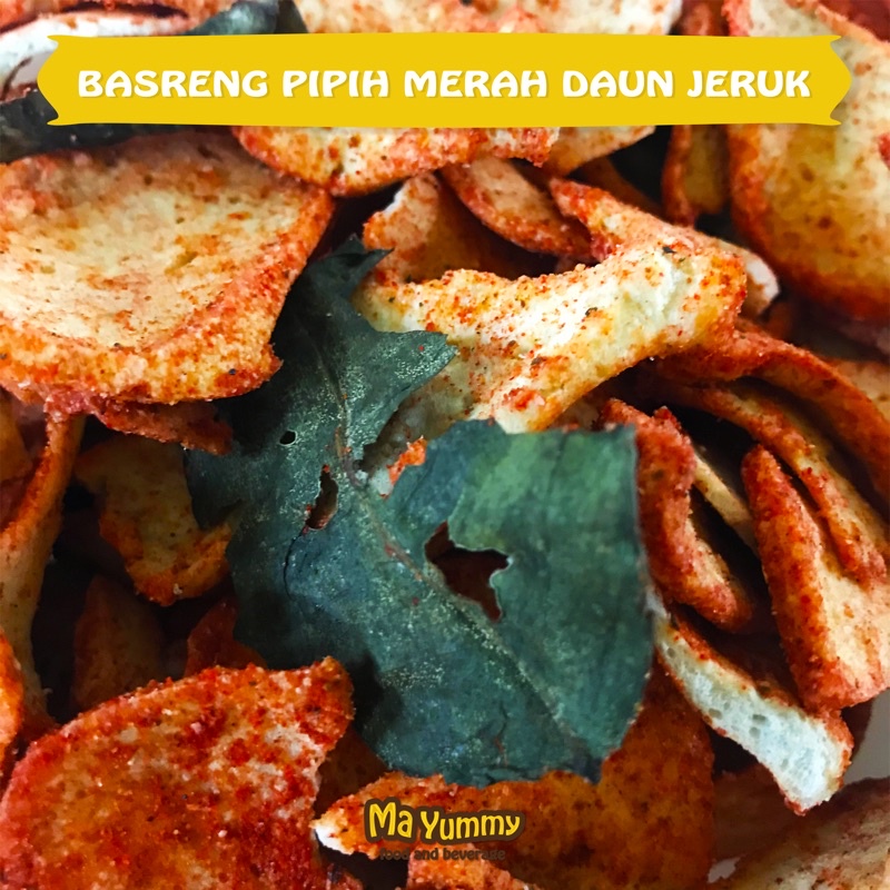 BASRENG DAUN JERUK 500gr (BASO GORENG / SNACK KILOAN / CEMILAN / MURAH MERIAH / JAJANAN ENAK / MAKANAN RINGAN / BASRENG STIK / BASRENG PIPIH)-PipihMerah DaunJeruk