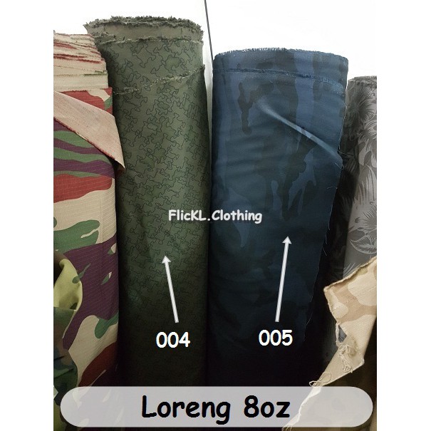 Bahan Kain Loreng Camo 8oz Militer Tentara TNI Kopasus Abri Celana Cargo