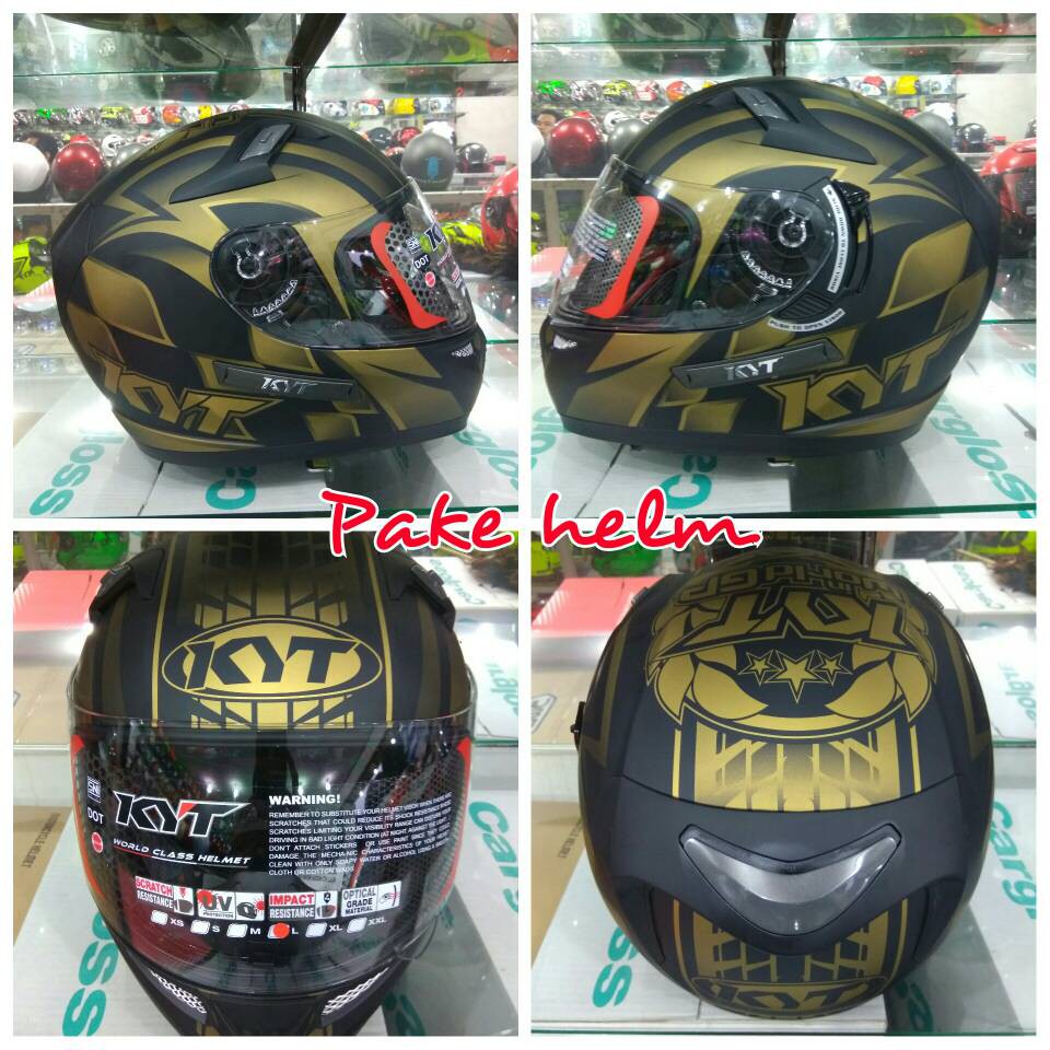 HELM KYT FULL FACE HELM KYT K2 RIDER WGP BLACK GOLD DOFF