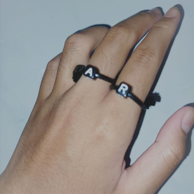 CINCIN INISIAL HURUF DADU KOTAK, •BEPINK OFFICIAL•