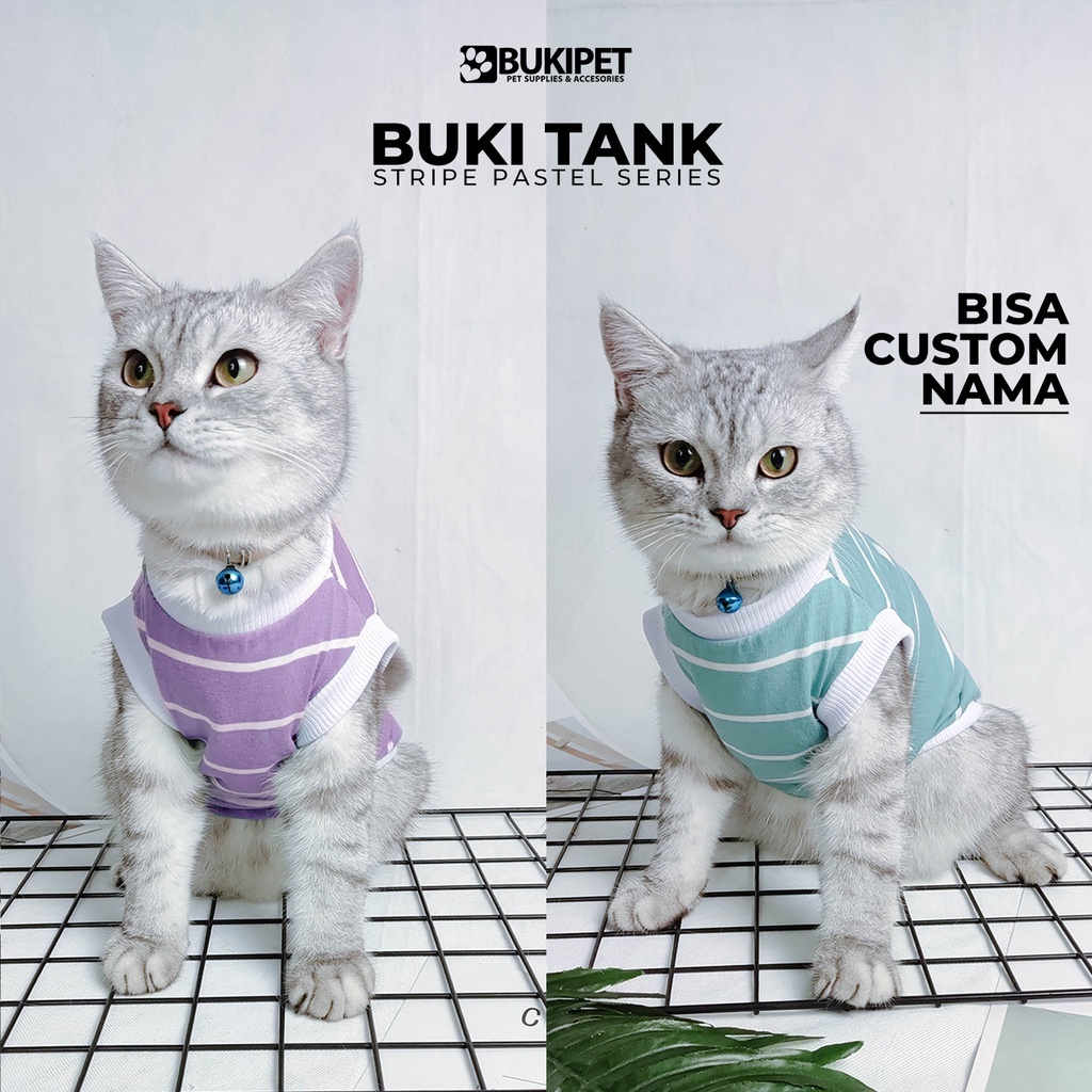 baju kucing anjing kelinci monyet lucu cowok cewek aksesoris hewan kecil   -BUKI TANK PASTEL