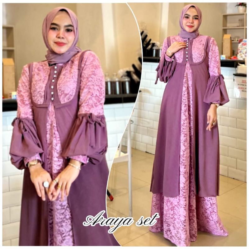 ARAYA Gamis pesta muslimah gaun komdangan wisuda walimatul bridemaid