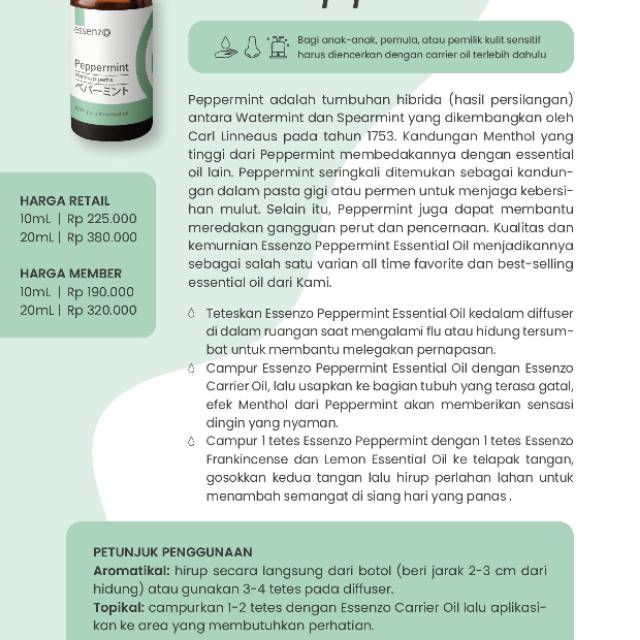 Pepermint oil Essenzo miqran