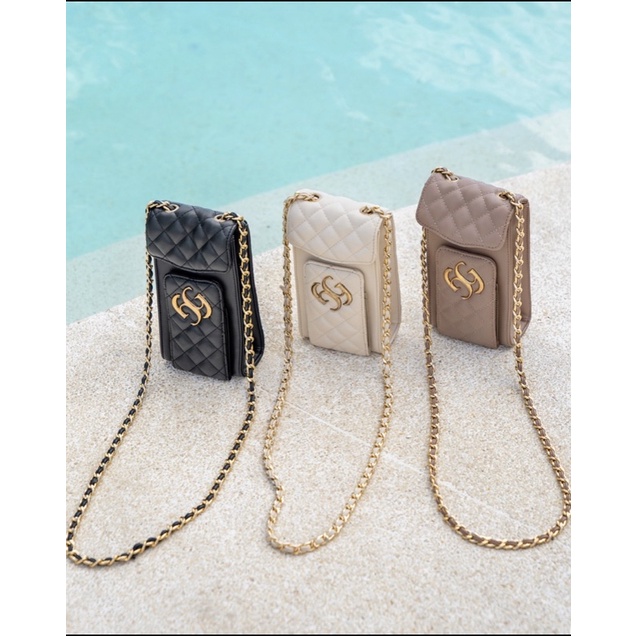 Audrey Phone Bag - Black - Geulis