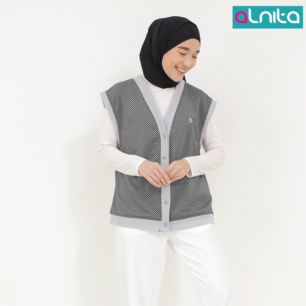 Alnita Outer AL NIXIE Bahan hazel Rompi Wanita Fashion Kekinian Modern