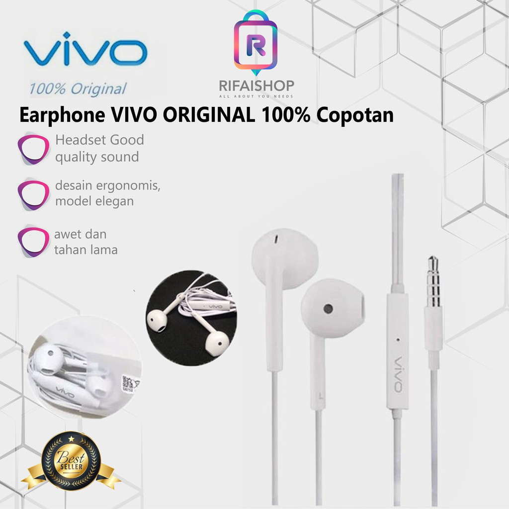 Headset / Earphone VIVO ORIGINAL 100% COPOTAN Non Packing