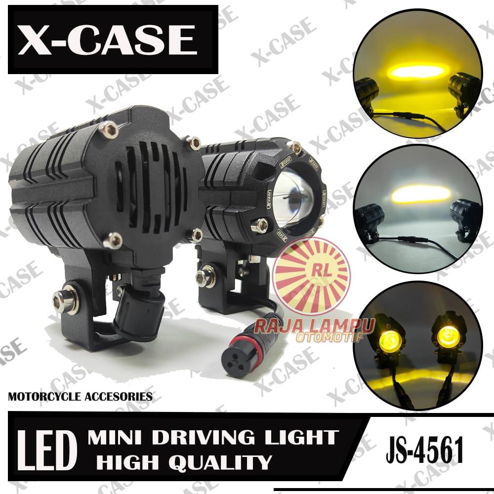 LAMPU TEMBAK MOTOR MOBIL JS 4561 DUA WARNA MINI DRIVING LIGHT X CASE